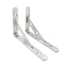 Pack of 2 Heavy Duty Stainless Steel Shelf Brackets 90 Degree Angle Bracket Wall Mount Supports Silver Finish