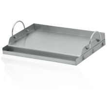 Stainless Steel Grill Plate 49.5 x 32 cm for Weber Grill, Rectangular BBQ Plancha, Universal Charcoal and Gas Grill Tray