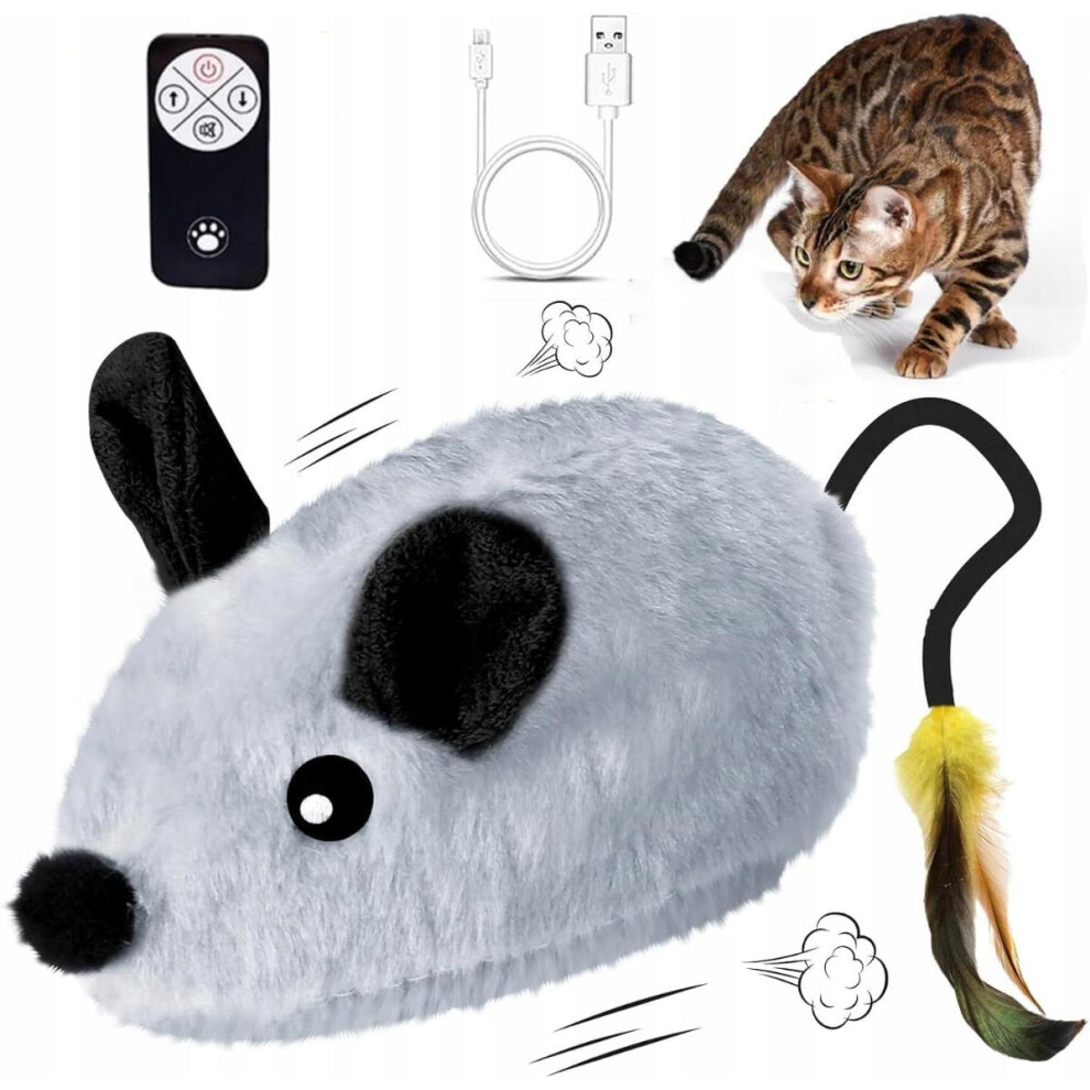 INTERACTIVE CAT TOY WITH REMOTE CONTROL-ELECTRIC ESCAPE MOUSE WITH PEN