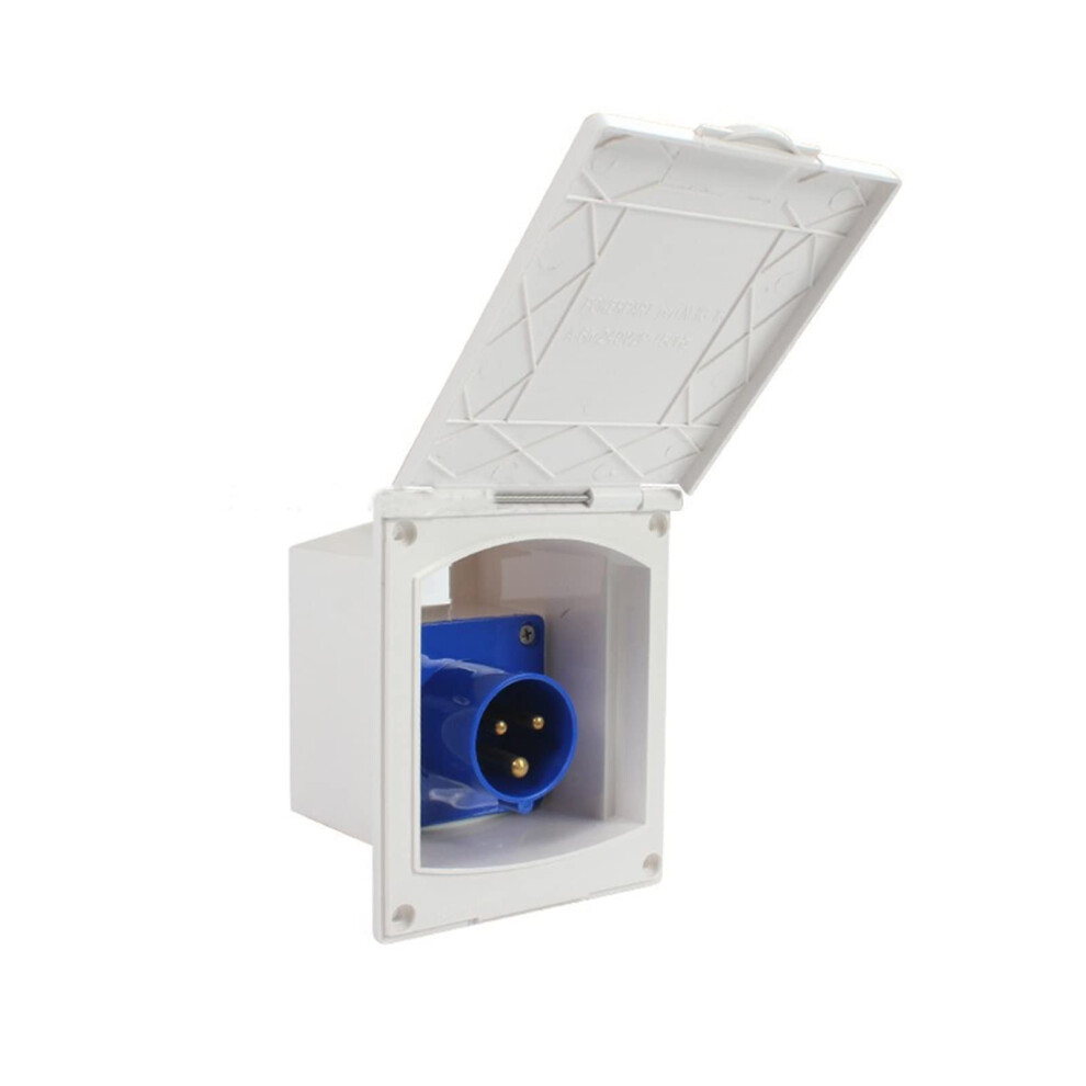 Motorhome Camper 16A Waterproof External Flush Junction Box Socket, Rv Trailer Power Interface, Uk Socket Only 6447073271991
