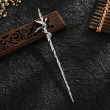Chinese Hair Sticks Bamboo Shaped Metal Hair Pins Vintage Hanfu Party Accessories for Girls Silver Hair Bun Forks