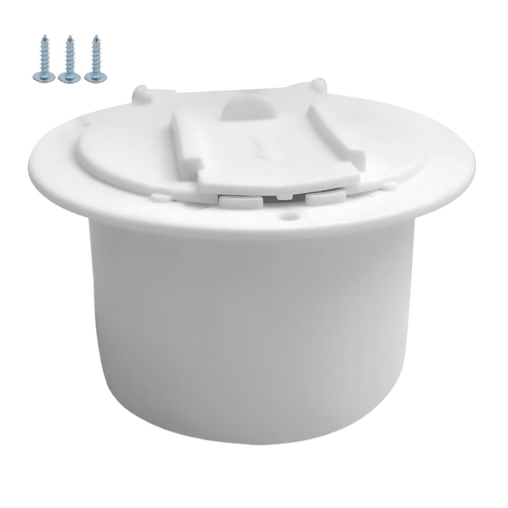 Plug Cover - Round Rv Cable Hatch With Lid, Power Cord Organizer, Door Hardware Wire Management With Screws White 6482260265452