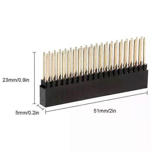 16PCS 2X20(40 Pin) Extra Tall Female 01 Inch Pitch Stacking Header For Raspberry Pi A+/B+/Pi 2/Pi 3 2