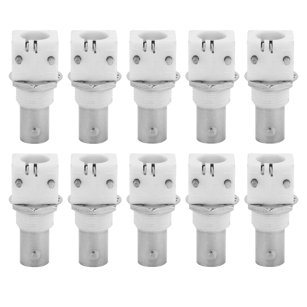 10pcs 90 Degree White PCB Mount BNC Connector