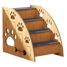 Dog Stair Ramp for Bed - Indoor Pet Steps with 4 Layers, Non-Slip Design for Dog Beds, Suitable for High Beds and Small Dogs