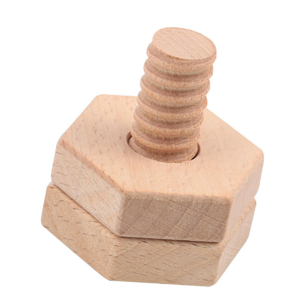 1Satz Educational Wooden Screw Toy, Geometric Shapes for Kids, Enhances Creativity and Motor Skills, Ideal Gift Idea