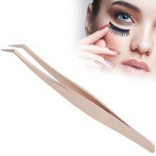 Edelstahl false Wimpernzange, goldene gebogene Feinzinkantenschere