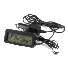 Mini Digital Auto LCD Display Thermometer, 12V Interior Exterior Temperature Gauge for Cars and Vehicles