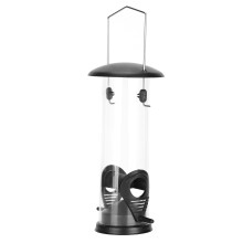 Outdoor Vogelhäuschen Röhrchen 2-Port Kunststoff Winddicht Hängender Futterspender 29cm