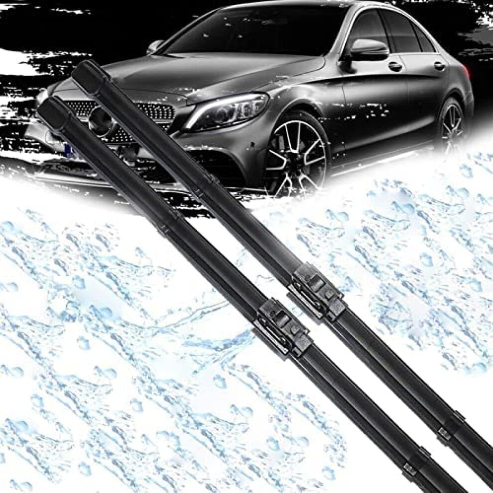 Car Windscreen Wiper Blades Set for Mercedes-Benz C-Class W205 C180 C200 C220 C250 C300 2015-2020 22 Inch Front Rear Wipers