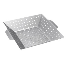 Bbq Grill Pan Carbon Steel Square Grilling Plate with Holes for Outdoor Camping, Ideal for Steak and Vegetables