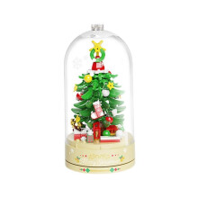 (17.7cmx9.1cmx9.1cm, LK002) Christmas Music Box Xmas Figurine Decorative Ornament for Bedroom Home Table LK001