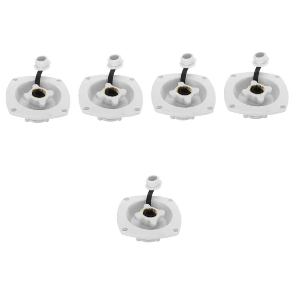 Pack Of 5 Rotatable Water Tank Inlet With Lid For Motorhome Accessories, Pp, Compatible With Sea Water Filling White 6482260277295