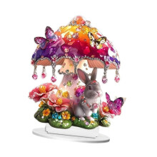 (Life Size, Style C) 2D Bunny Ornament Gifts Handmade Easter Decor for Office Theme Party Festive Style A