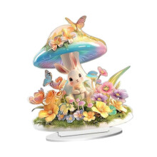 (Life Size, Style A) 2D Bunny Ornament Gifts Handmade Easter Decor for Office Theme Party Festive Style A