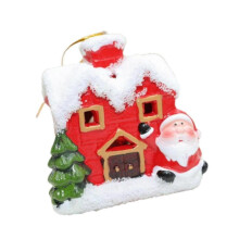 (8 cmx5 cmx8.5 cm, Style A) Xmas House Ornament with Light for Dorm Festive Celebrations Restaurant Style A