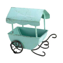 (6.5cmx8cmx10cm, Green) Kitchen Caddy Gifts Ornament Figurine Crafts Photo Prop Tabletop Wheelbarrow Red