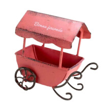 (6.5cmx8cmx10cm, Red) Kitchen Caddy Gifts Ornament Figurine Crafts Photo Prop Tabletop Wheelbarrow Red