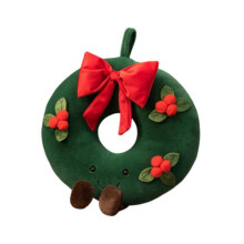 (as described, Wreath) Xmas Plush Cushion Christmas Decoration Stuffed Pillow Gingerbread Man