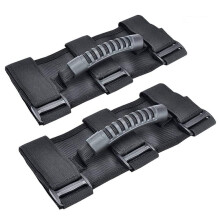 2pcs Car Grab Rail Modified Car Handle with PVC Grip for Jeep Wrangler YJ TJ JK, Black Roof Handle Bar Replacement