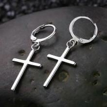 2 stuks mode heren dames metalen hoepel kruis druppel oorbellen oorbellen feest punk oorbel sieraden