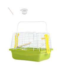 Compact Birdhouse for Outdoor Use with Carry Handle, Rust-Resistant Coating, Ideal for Parrots and Other Birds