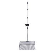 Large Metal Chicken Sifter - Adjustable Long Handle Telescopic Stainless Steel Coop Tool for Cat Litter Cleanup