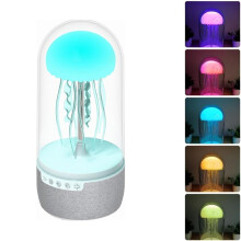 Children's Night Light with Bluetooth Speaker, LED Jellyfish Bedside Lamp, Seven Color Changing Light for Kids, USB Rechargeable