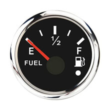 52 mm Fuel Level Indicator 0-190 Ohm Switchable 240-33 Ohm Waterproof Heating Oil Meter for Boat Car with Alarm Black