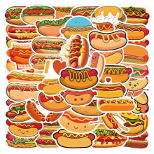 Hot Dogs Stickers for Laptop - 50 Waterproof Vinyl Stickers for Cars, Motorcycles, Bicycles, Luggage, Scrapbooking, Skateboards, Guitars