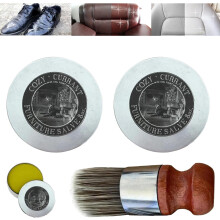 Leather Salve for Furniture, Hydrating Leather Care with Brush, Prevents Dryness and Cracking, 2-Piece Set
