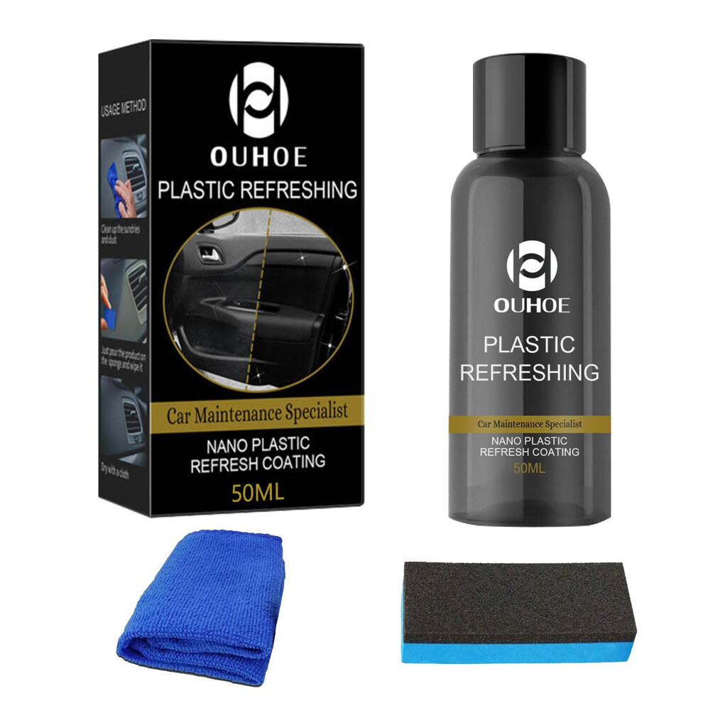 Plastic Care Cleaner and Restorer, Nano Coating for Car Plating and Auto Leather, Revitalizing Plastic Refurbishment Agent