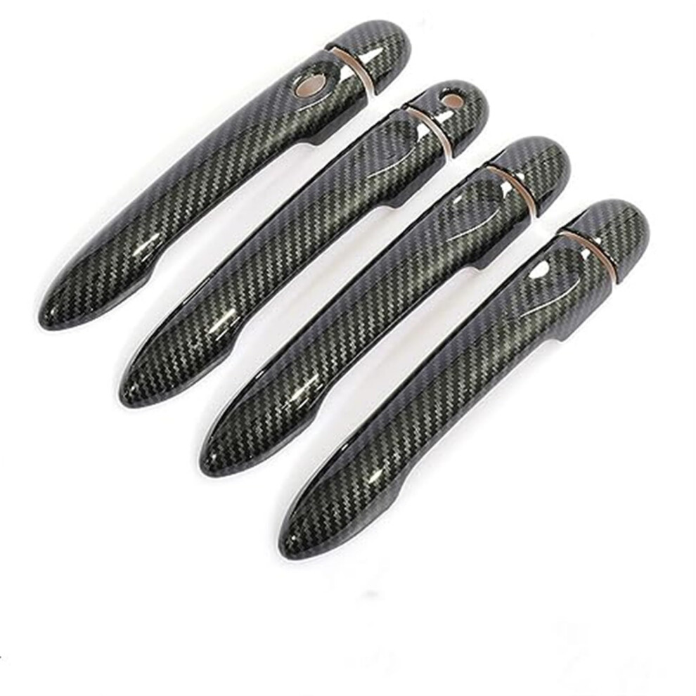 Carbon Fiber Door Handle Cover 4 Door 1 Key 1 Button For Renault Scenic Iii Grand Scenic Xmod 2010-2016 Black 6482260283883