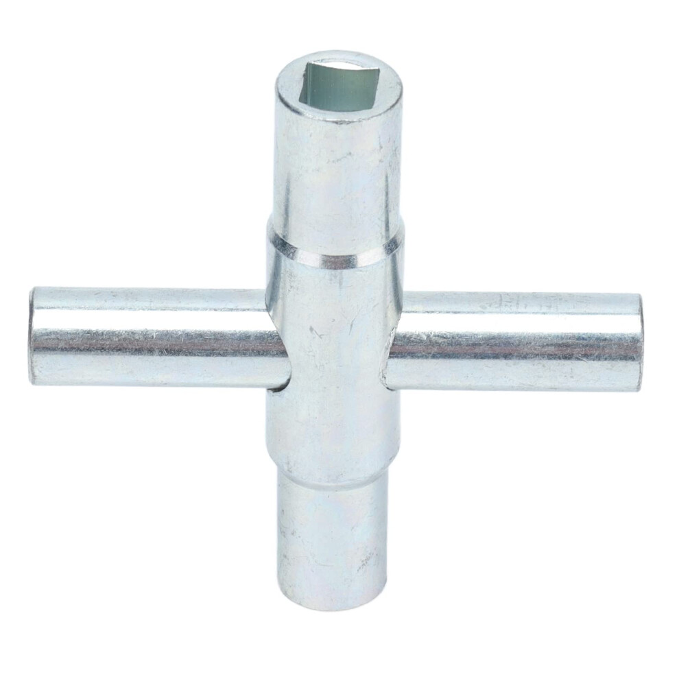 4-Way Sillcock Key Cross Water Valve Tool For Bathroom Plumbing, Durable Metal Design, Compatibility With Standard Faucets 6447073285288