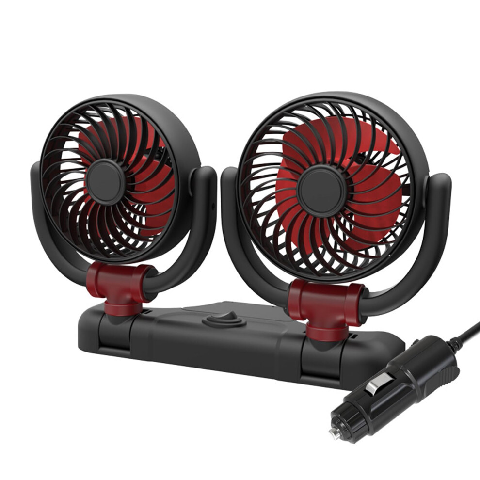 Auto Fan Double Head Usb Car Fan 5V/12V/24V Vehicle Cooling Fan Brushless Motor 2-Speed 360 Rotation For Truck And Car 6482260284538