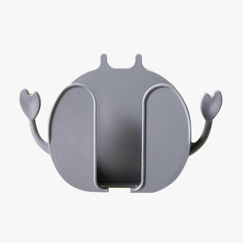 (Grey) Wall Holder Organizer Storage Box Mobile Phone Plug Wall Mounted Remote Control Zekai 1