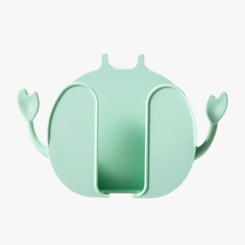 (Light Green) Wall Holder Organizer Storage Box Mobile Phone Plug Wall Mounted Remote Control Zekai
