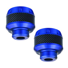 Motorcycle Frame Sliders, Aluminium Alloy Front Fork Sliders, ABS Protective Caps for Moped Scooters, Blue Safety Pads