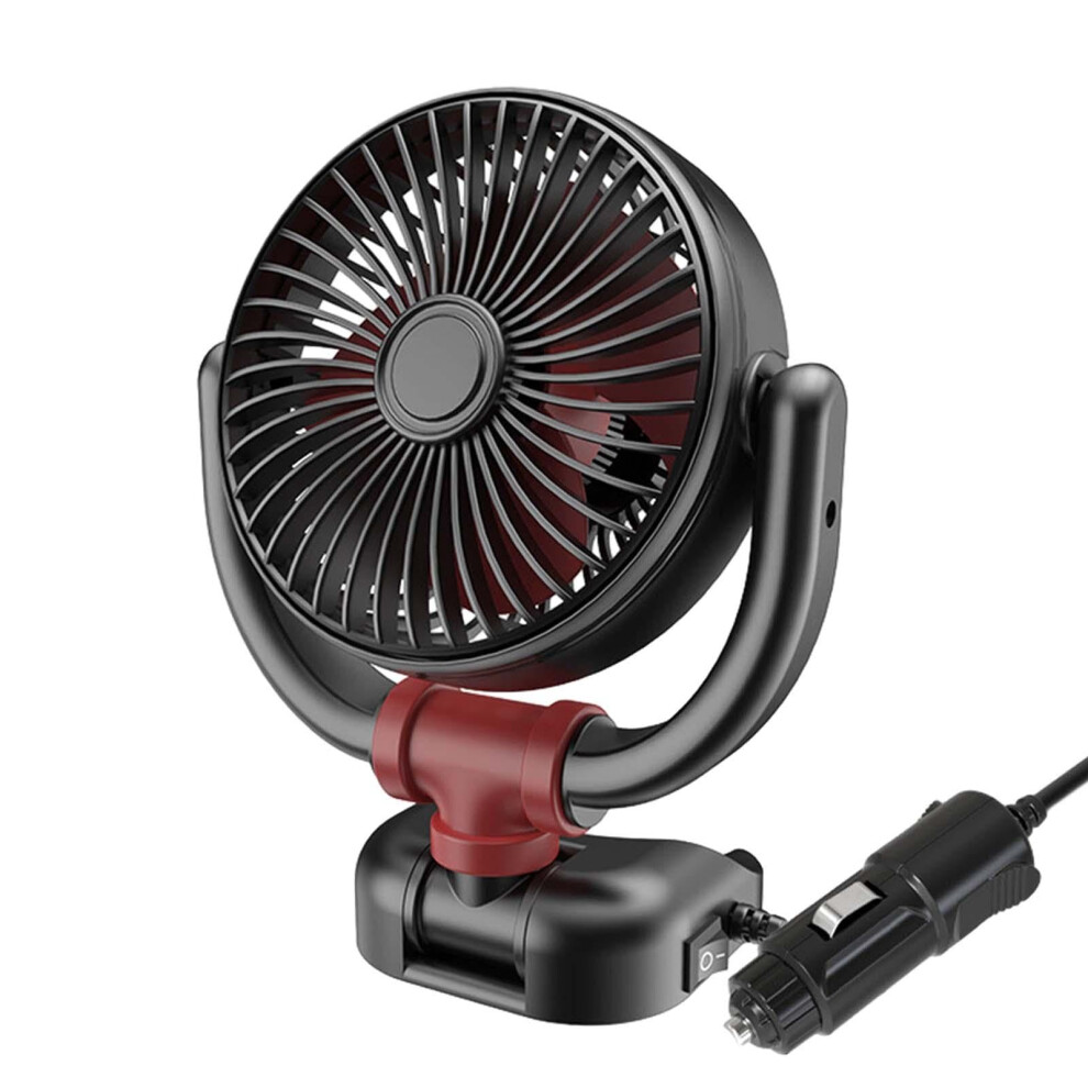 Compact Car Air Fan 360 Rotation Vehicle Cooling 24V For Cars Trucks Rvs Adjustable Speed Portable Design 6447073287268