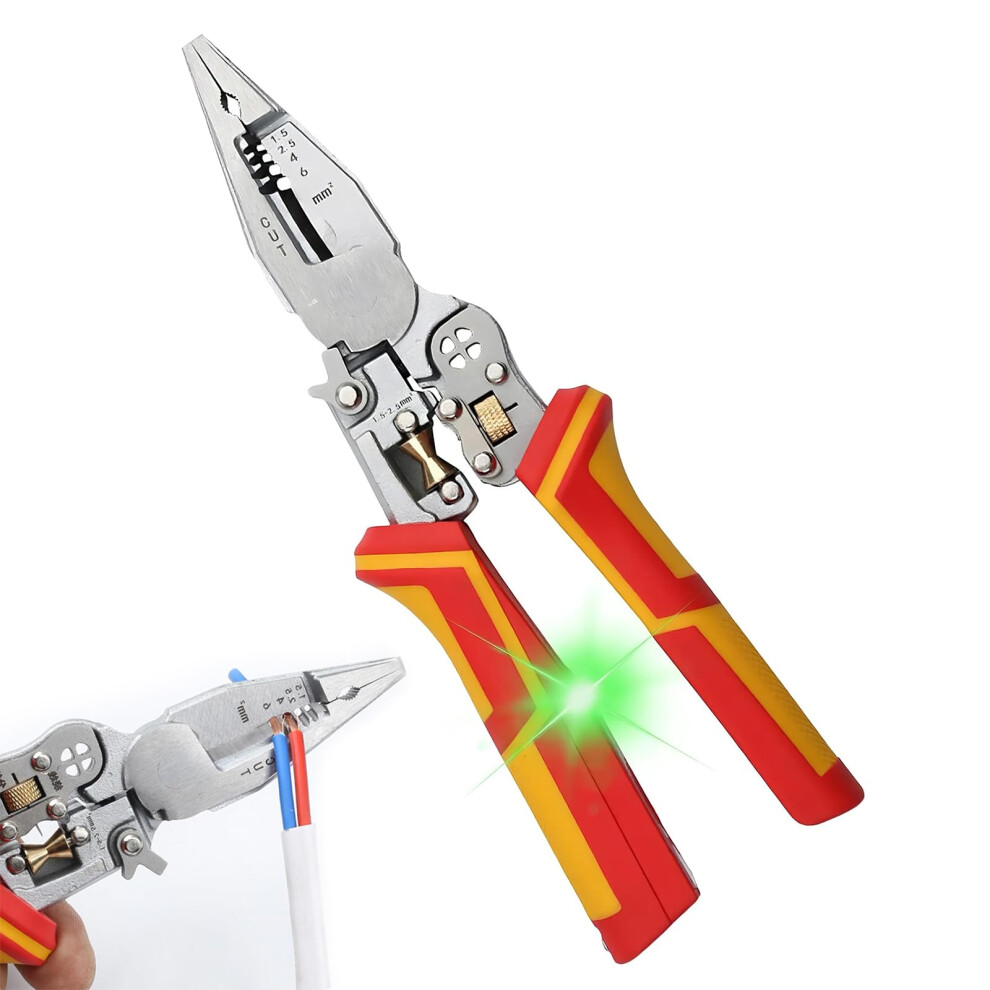 Wire Stripper With Current Measurement Function, 9 In 1 Electrician Pliers, Voltage Tester, Multifunctional Cable Scissors 6447073288937