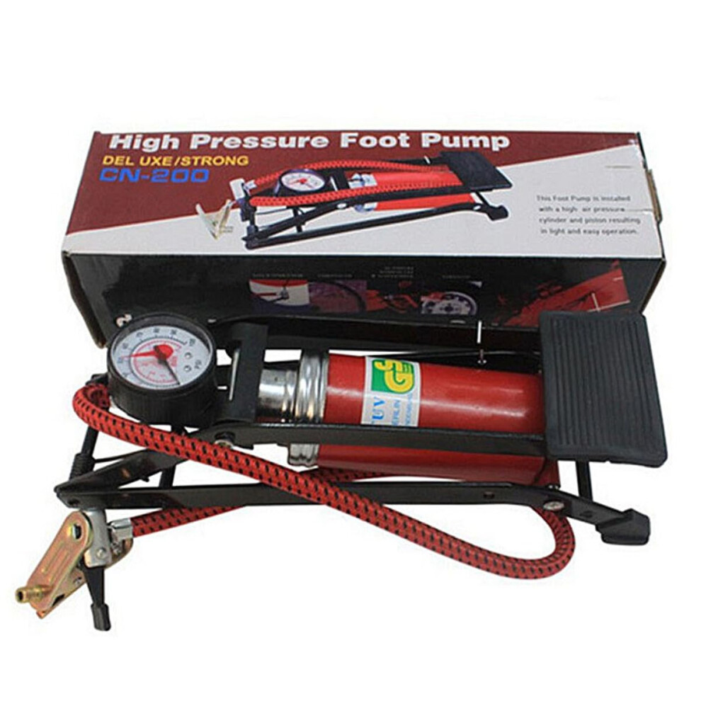 Portable High-Pressure Foot Pump For Car And Bicycle, Multi-Function Tire Inflator With Manometer, Non-Slip Pedal And Versatile Valves 6482260289687