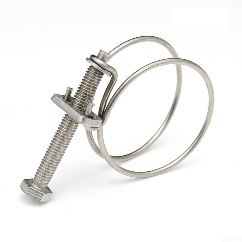 10 Stainless Steel Double Wire Hose Clamps 9-14Mm For Secure Hose Connections, Durable And Corrosion Resistant 6482260289755