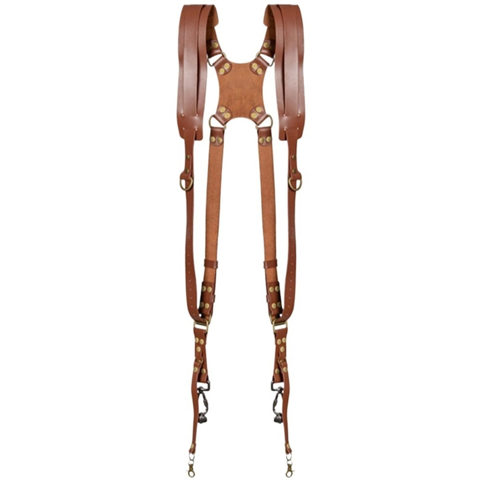 Doppelter Kameragurt Schultergurt Aus Leder, Verstellbar, Dual-Kamera-Gurt Für Outdoor-Fotografie, Dunkelbraun 6038364994011