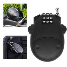 Cable Lock 3-Digit Combination Lock with 80 cm Wire Rope for Luggage Bicycle Helmet Travel Bag Portable Black