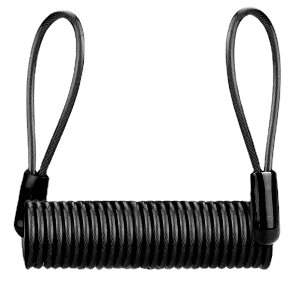 Disc Lock Cable - Security Cable For Motorcycles And Scooters, Anti-Theft Spring Reminder Lock, 1.5M Length Black 6482260290706