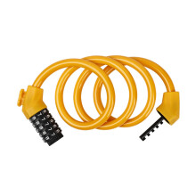 5 Digit Combination Cable Lock for Bicycles, Resettable Security Lock, Yellow, Durable and Weather-Resistant Design