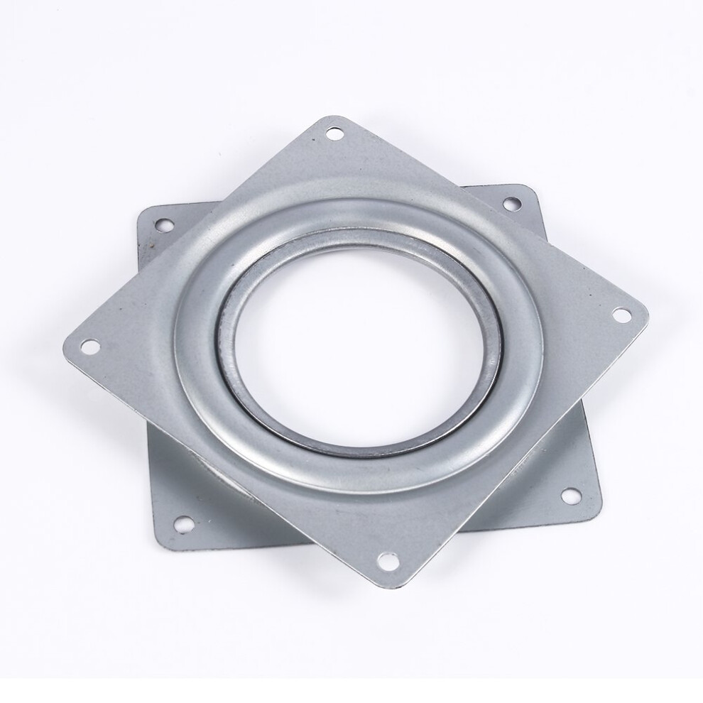 Square Turntable Bearing Plate, 4 Inch 360 Rotating, Galvanized Steel, Heavy-Duty, Durable Design Black 6482260295077