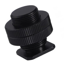5/8 to 1/4 Inch Screw Double Cold Shoe Mount Adapter for DSLR Camera Flash Shoe Compatible Microphone