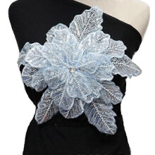 3D Stickerei Große Blume Hochzeit Kopfbedeckung Corsage Kinder Kleidung Floral Zubehör Perlen Blume