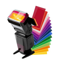12 Light Gel Filters Pack of 2 for Photography Flash Lighting, 17x8cm Colored Film Gel Filter Paper, Compatible with Camera and Flash Units